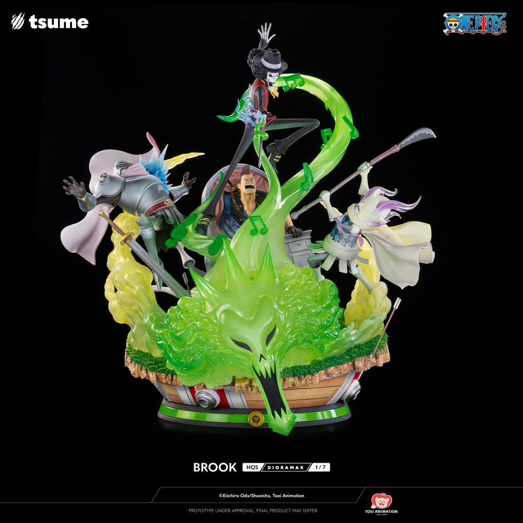 tsume one piece brook nakama mugiwara luffy equipage musicien escrimeur squelette ghost ame phosphorescent HQS dioramax fanart resine fanart resine statue resine figurine figurine manga figurine resine premium