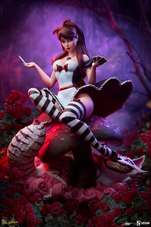 alice in wonderland alice au pays des merveilles game of hearts edition sideshow fanart resine fanart resine statue resine figurine figurine manga figurine resine premium