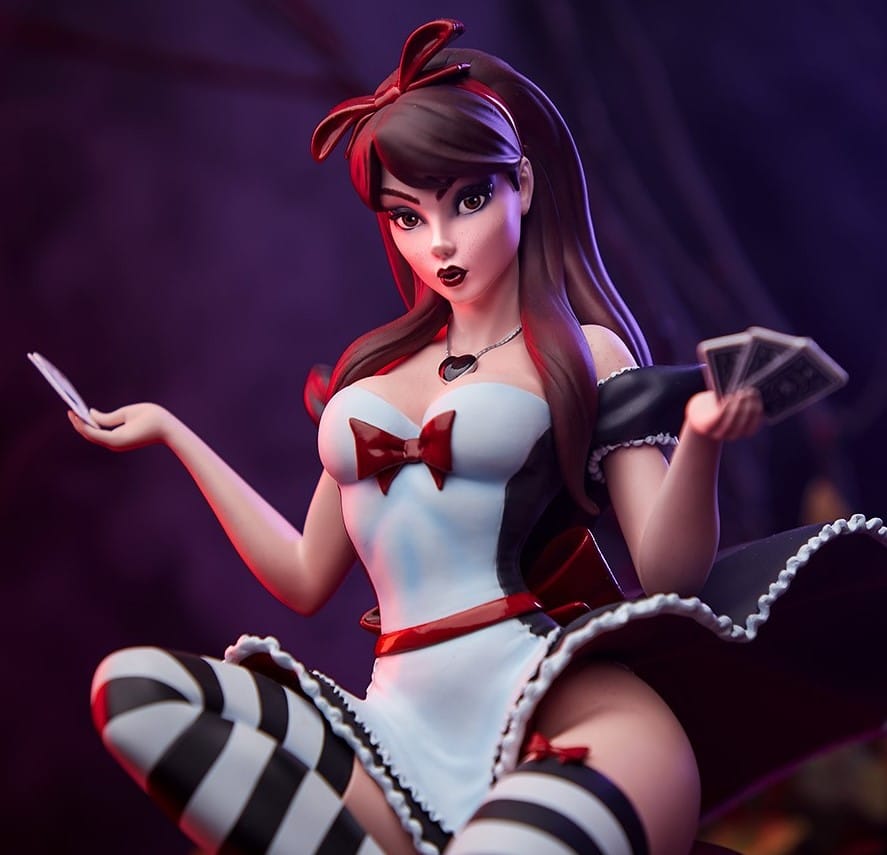 alice in wonderland alice au pays des merveilles game of hearts edition sideshow fanart resine fanart resine statue resine figurine figurine manga figurine resine premium